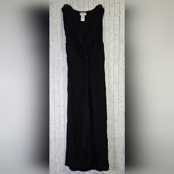 L*Space Black Maxi Dress Small Knot Front Resort Beach Cover Up Slit - Picture 1 of 3